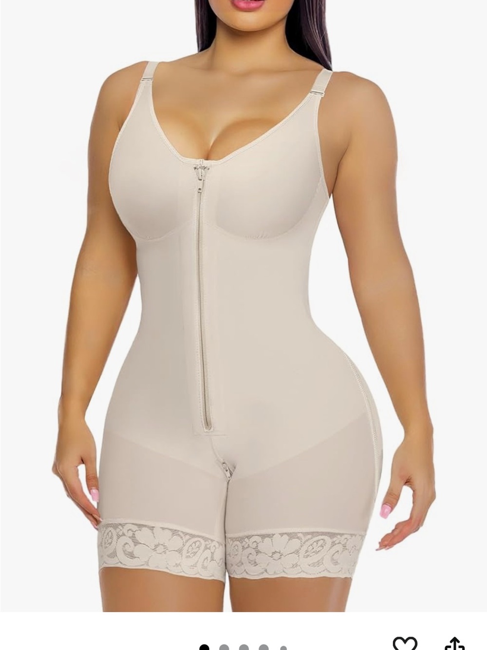 Fajas Shapewear Tummy Control Full Body Shaper Bodysuit in Beige